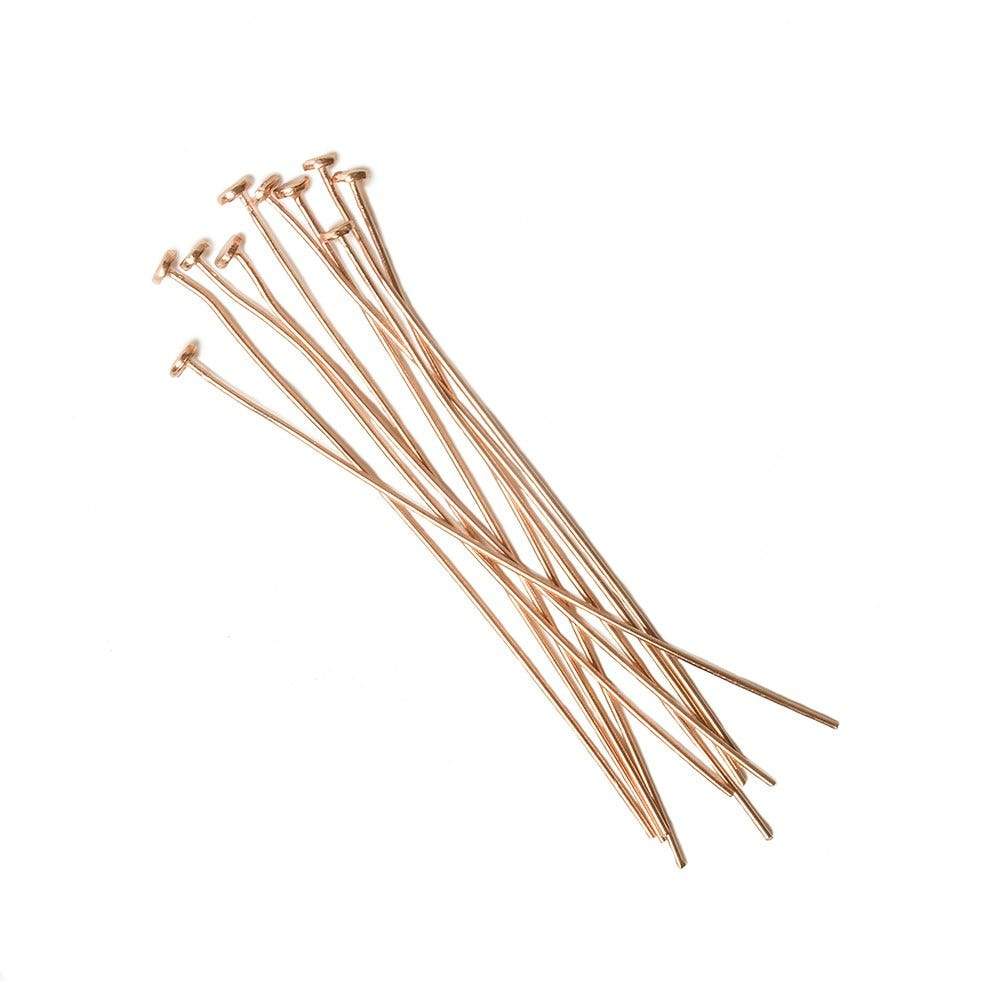 2" length Rose Gold Disc Headpin 24 Gauge Wire 10 pieces per Bag - Beadsofcambay.com