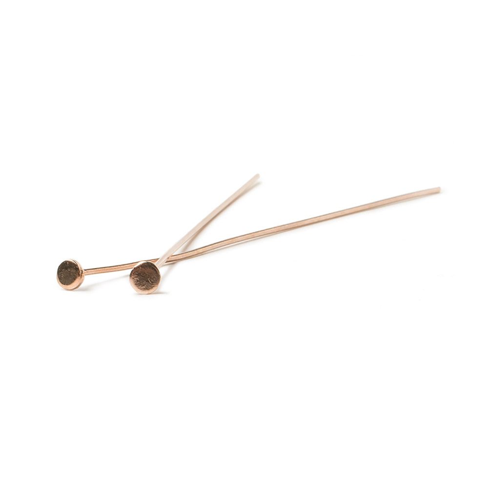 2" length Rose Gold Disc Headpin 24 Gauge Wire 10 pieces per Bag - Beadsofcambay.com