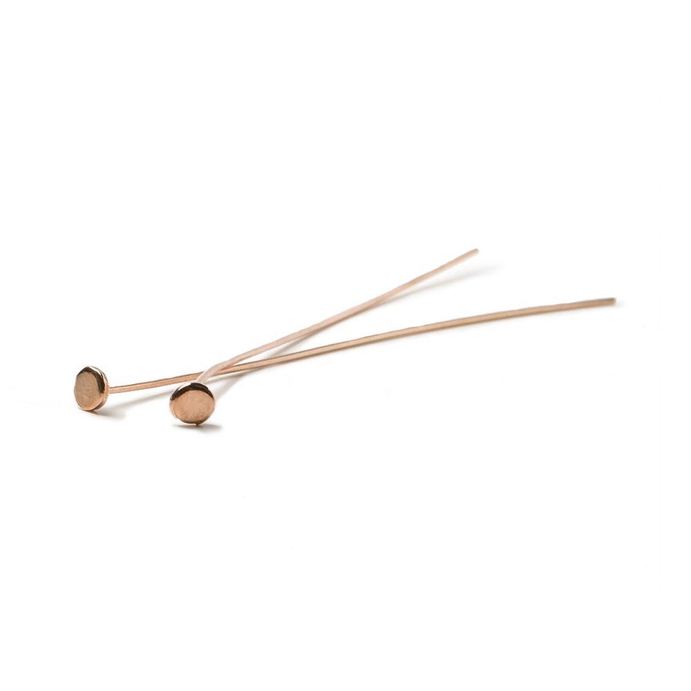 2" length Rose Gold Disc Headpin 26 Gauge Wire 10 pieces per Bag - Beadsofcambay.com