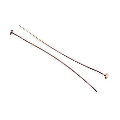 2" length Rose Gold Disc Headpin 26 Gauge Wire 10 pieces per Bag - Beadsofcambay.com