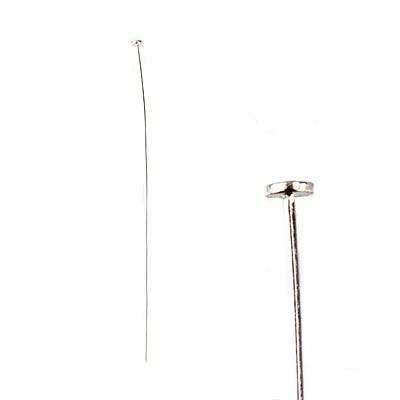 2" length Sterling Silver Disc Headpin, 26 Gauge Wire, 10 pieces per Bag - Beadsofcambay.com