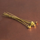 2" length Vermeil Disc Headpin, 26 Gauge Wire, 10 pieces per Bag - Beadsofcambay.com