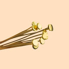 2" length Vermeil Disc Headpin, 26 Gauge Wire, 10 pieces per Bag - Beadsofcambay.com