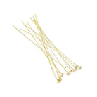 2" length Vermeil Disc Headpin, 26 Gauge Wire, 10 pieces per Bag - Beadsofcambay.com