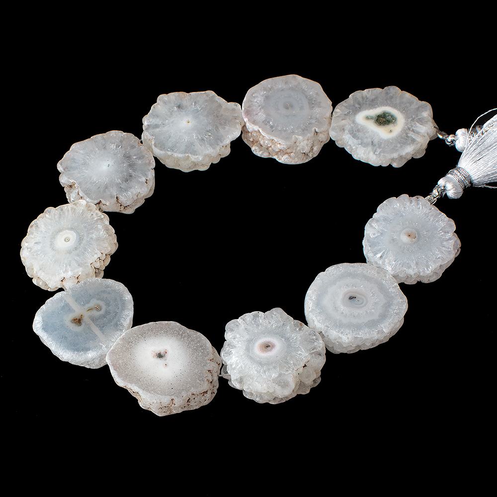 20-21mm Solar Quartz Straight Drilled Natural Slice Beads 8 inch 10 pieces - Beadsofcambay.com