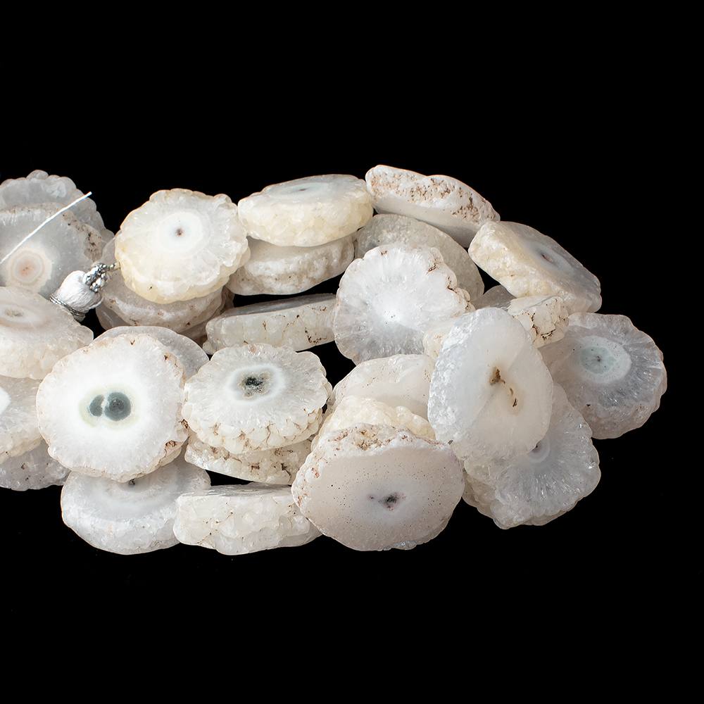 20-21mm Solar Quartz Straight Drilled Natural Slice Beads 8 inch 10 pieces - Beadsofcambay.com