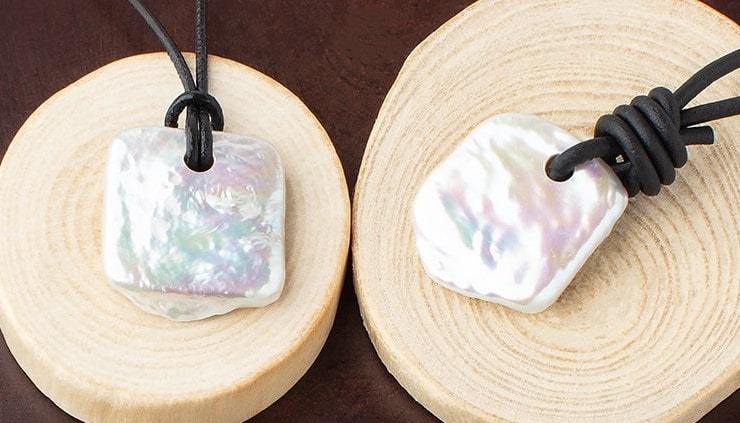 20-22mm Off White Square Large Hole Pearl Focal Bead 1 piece - Beadsofcambay.com