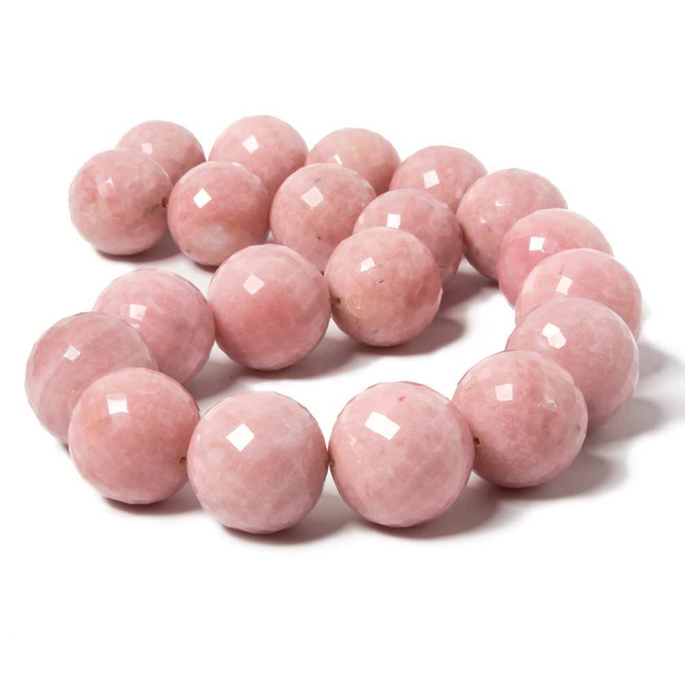 20-22mm Pink Peruvian Opal faceted rounds 16.25 inches 20 beads AAA grade - Beadsofcambay.com