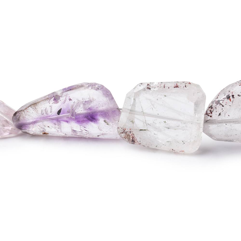 20-27mm Moss Amethyst Faceted Nugget Beads 8 inch 9 pieces - Beadsofcambay.com