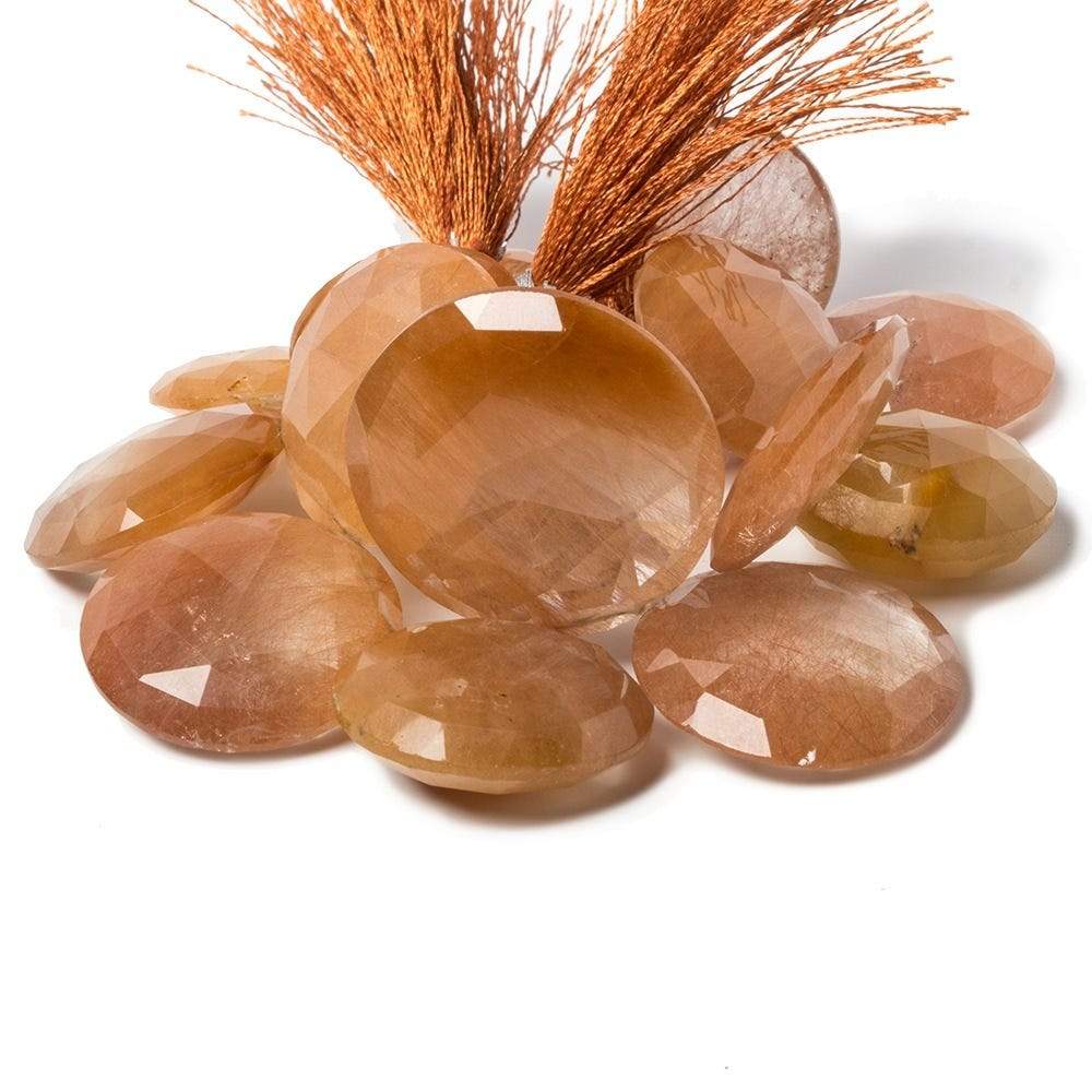 20-29mm Rutilated Quartz Top Drill Coin 6.5 inch 15 pieces - Beadsofcambay.com