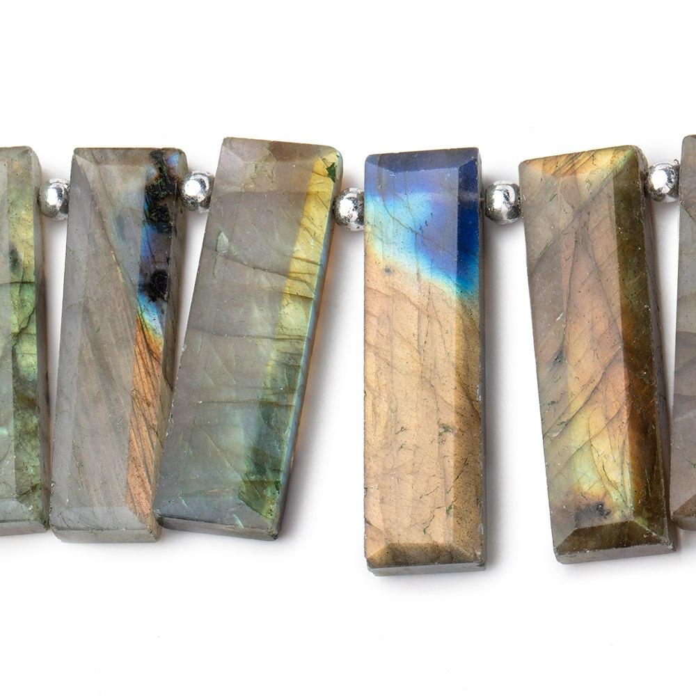 20-30mm Labradorite Bevel Faceted Rectangle Beads 8.5 inch 19 pieces - Beadsofcambay.com