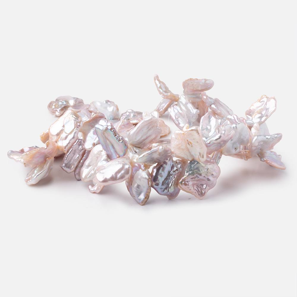 20-31mm Ballet Pink Top Drill Ultra Keshi Freshwater Pearls 16 inch 52 Beads AAA - Beadsofcambay.com