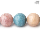 Beadsofcambay 16mm Matte Multi Beryl plain round beads 16 inch 24 large hole beads A View 2