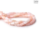 Beadsofcambay 10x8-13x9mm Morganite (Pink Beryl) Hexagon Tubes 16 inch 32 large hole beads AA