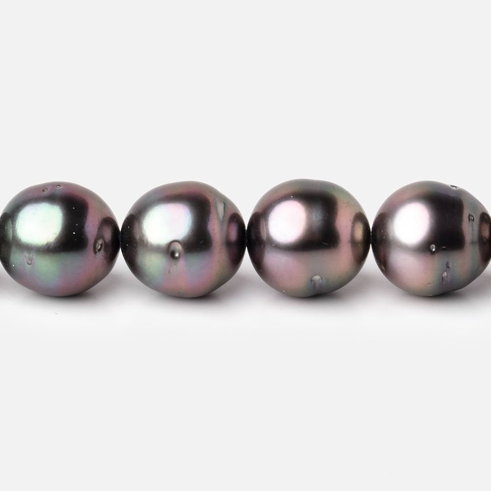 10-11.5mm Tahitian Round Saltwater Pearls 16 inch 37 pieces AA - BeadsofCambay.com