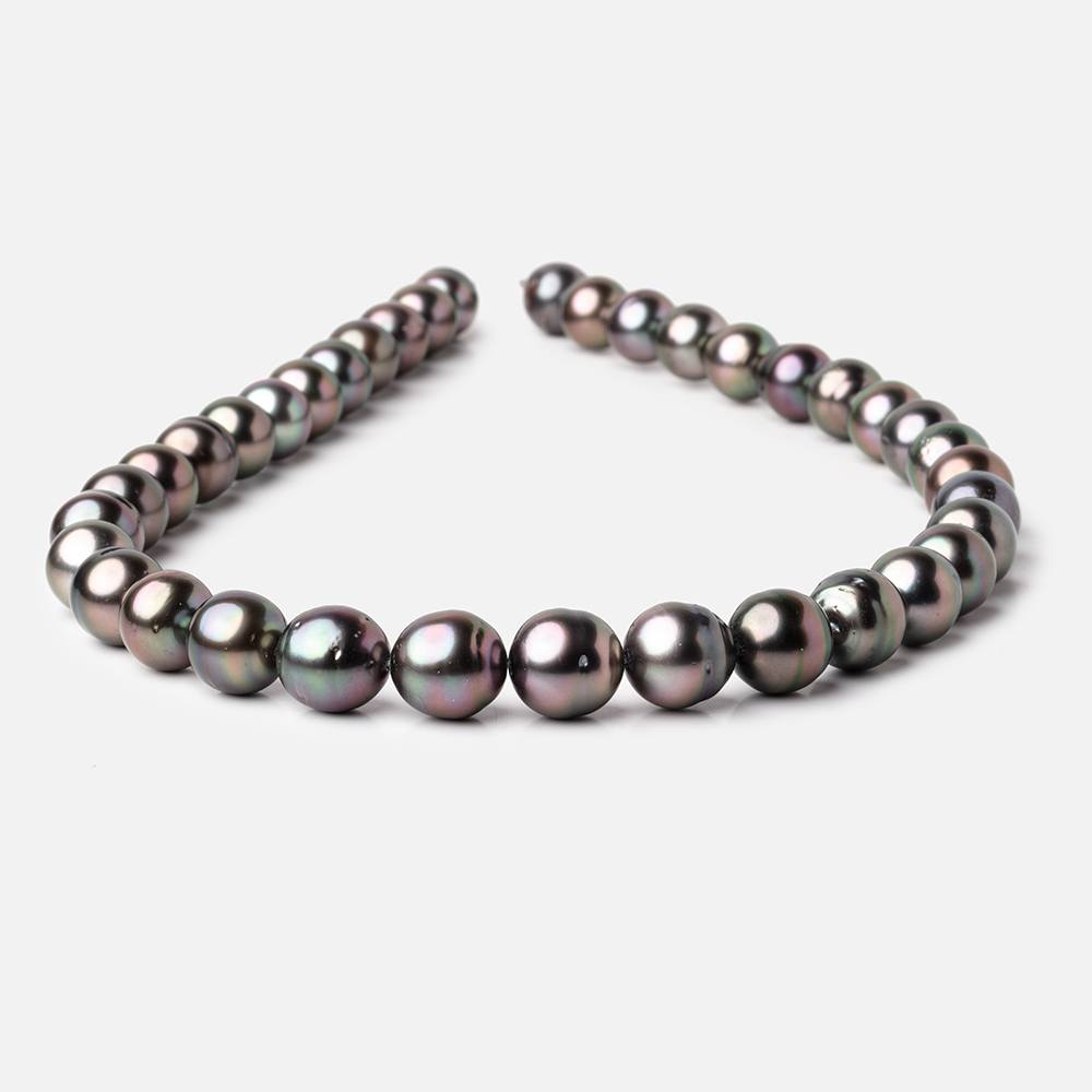 10-11.5mm Tahitian Round Saltwater Pearls 16 inch 37 pieces AA - BeadsofCambay.com