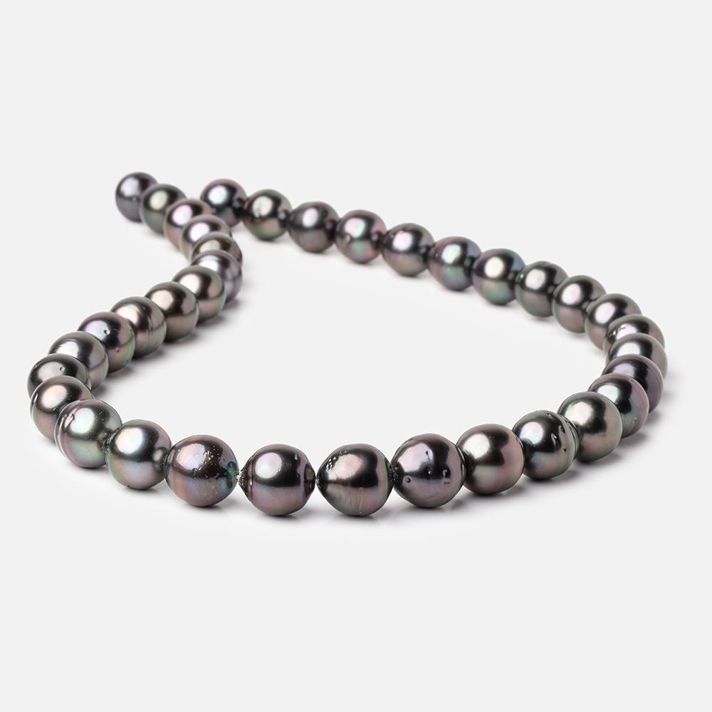 10-12mm Tahitian Round Saltwater Pearls 16 inch 36 pieces AA - BeadsofCambay.com