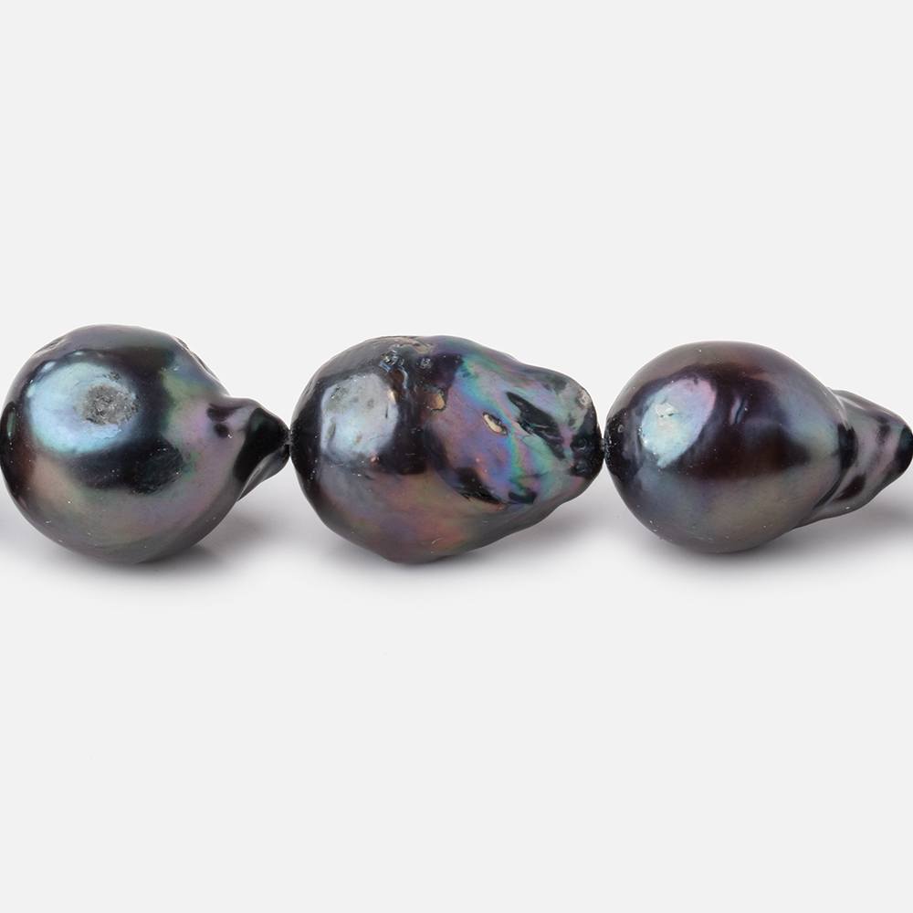 13-16mm Iridescent Peacock Ultra Baroque Freshwater Pearls 16.5 inch 20 pieces AA - BeadsofCambay.com