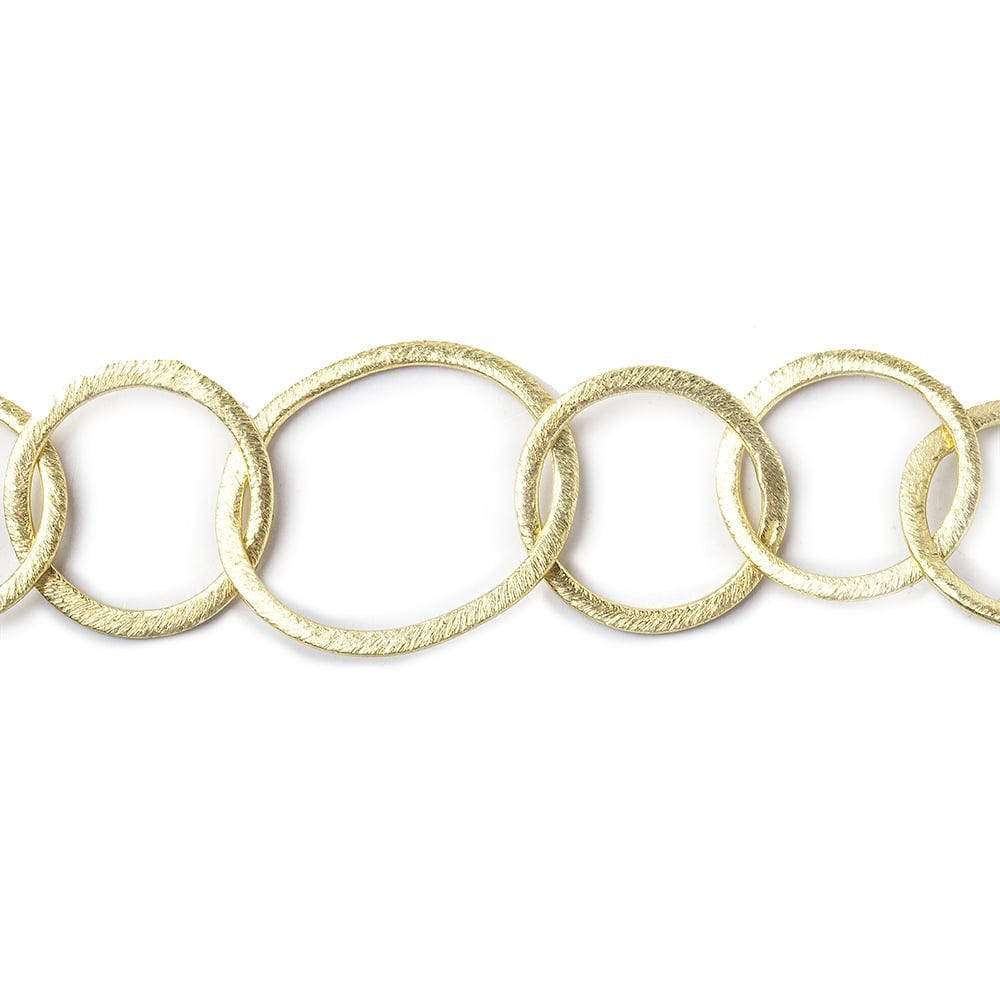 20mm 14kt Gold plated Round Link Chain by the foot - Beadsofcambay.com