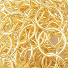 20mm 22kt Gold plated Plain Round Link Chain- Beadsofcambay.com