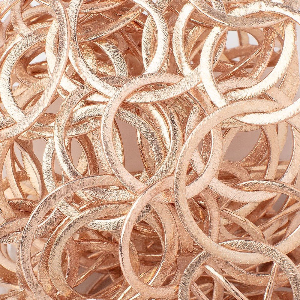 20mm and 26mm Rose Gold plated Brushed Round Link Chain - Beadsofcambay.com