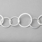 20mm and 26mm Silver plated Brushed Round Link Chain by the foot - Beadsofcambay.com