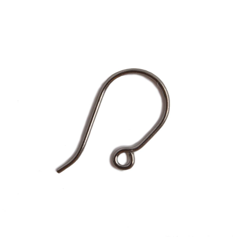 20mm Black Gold Plated Sterling Silver Earwire Fishhook,10 Pieces - Beadsofcambay.com