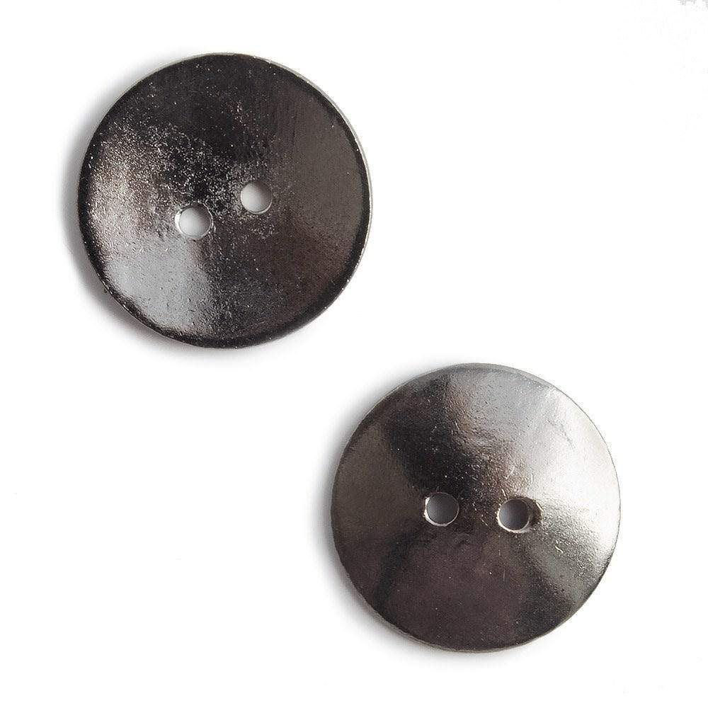 20mm Black Gold Round Button, 6 pieces - Beadsofcambay.com