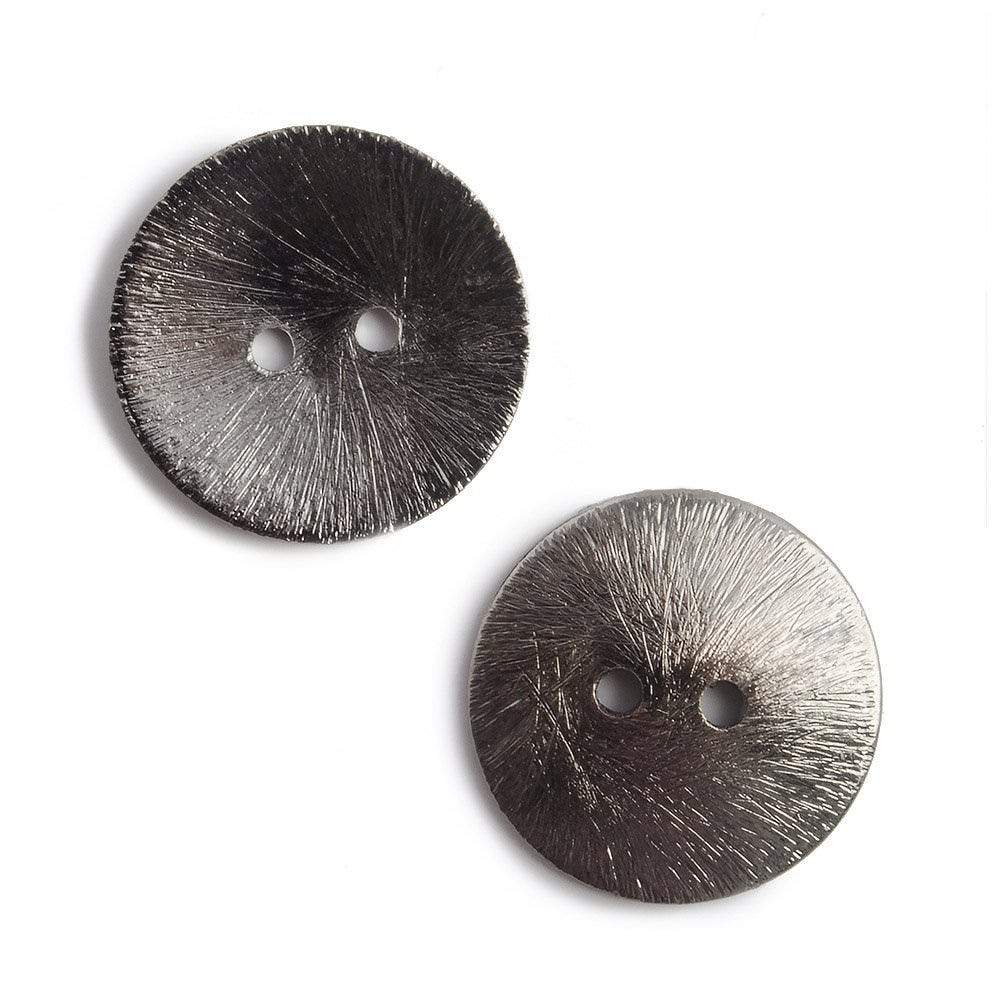 20mm Black Gold Round Button Brushed, 6 Pcs - Beadsofcambay.com