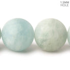 20mm Matte Aquamarine plain round beads 16 inch 21 large hole beads A - Beadsofcambay.com