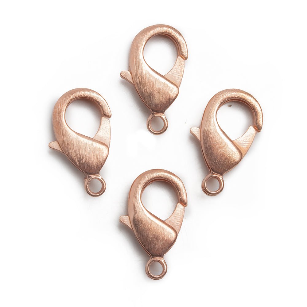 20mm Rose Gold plated Brushed Lobster Clasp Set of 4 - Beadsofcambay.com