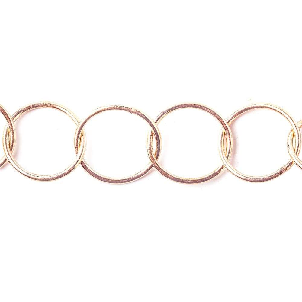 20mm Rose Gold plated Plain Round Link Chain by the foot - Beadsofcambay.com