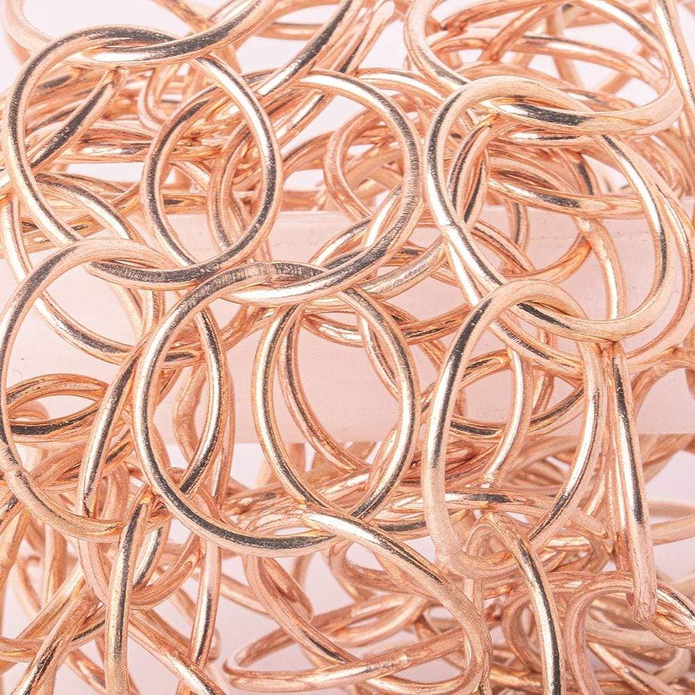 20mm Rose Gold plated Plain Round Link Chain by the foot - Beadsofcambay.com