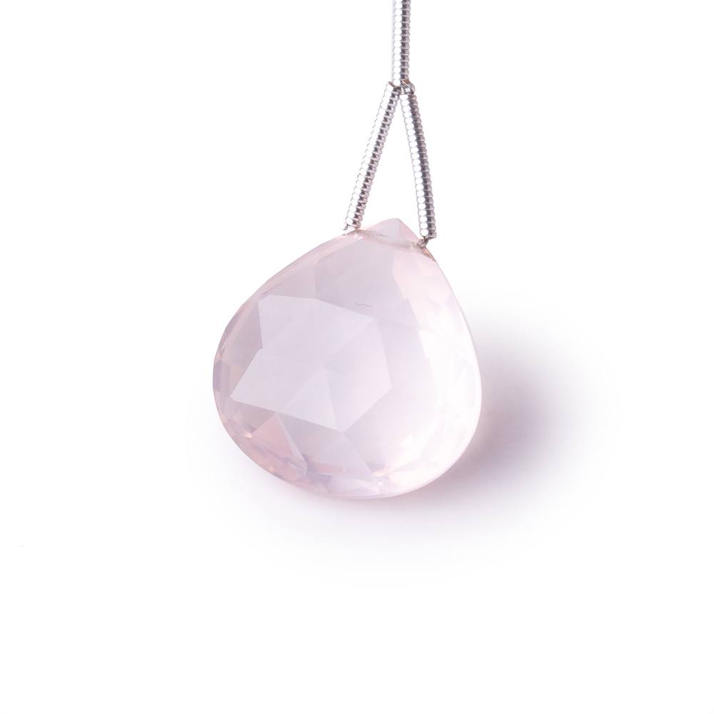 20mm Rose Quartz Faceted Heart Focal Bead 1 piece - Beadsofcambay.com