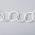 20mm Silver plated Brushed Round Link Chain by the foot - Beadsofcambay.com