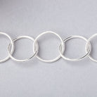 20mm Silver plated Plain Round Link Chain by the foot - Beadsofcambay.com