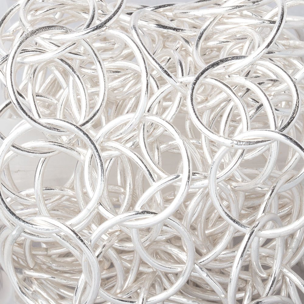 20mm Silver plated Plain Round Link Chain by the foot - Beadsofcambay.com