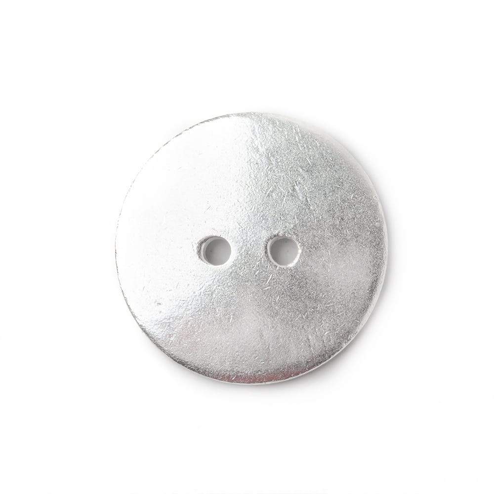 20mm Silver plated Round Button, 6 pieces - Beadsofcambay.com