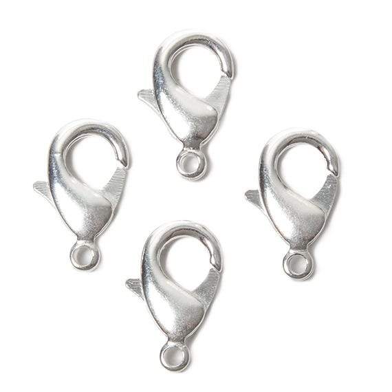 20mm Sterling Silver plated Lobster Clasp Set of 4 - Beadsofcambay.com