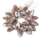 20x12-22x14mm Mystic Chocolate Moonstone Faceted Shields 8 inch 31 beads - Beadsofcambay.com
