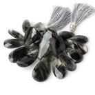 20x12-38x19mm Dark Green Moss Quartz Faceted Pear Beads 5 inch 23 pieces - Beadsofcambay.com