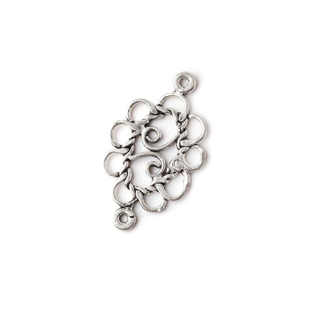 20x12mm Sterling Silver Oval Scroll - Spacer Chandelier Set of 2 - Beadsofcambay.com