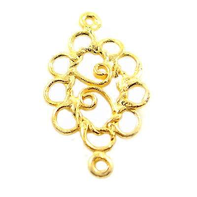 20x12mm Vermeil Oval Scroll - Spacer Chandeliar Set of 2 - Beadsofcambay.com
