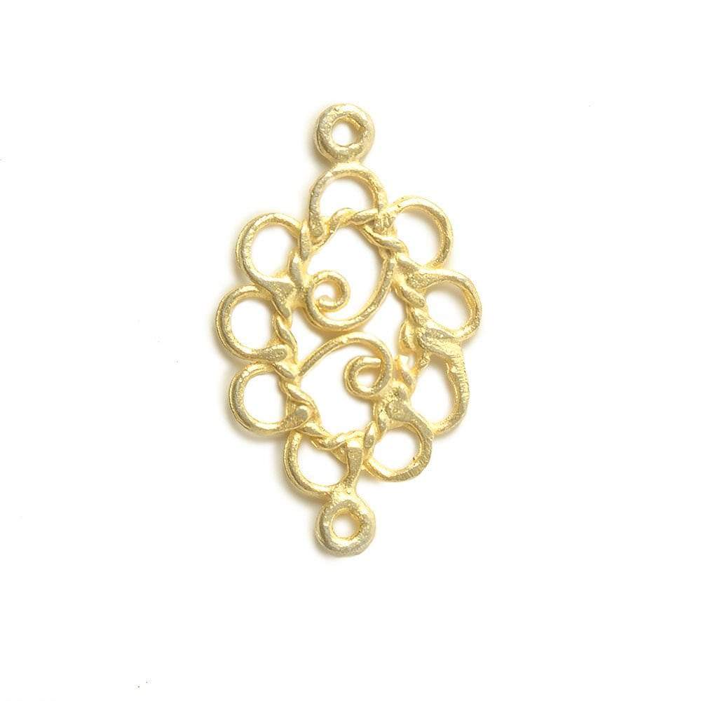 20x12mm Vermeil Oval Scroll - Spacer Chandeliar Set of 2 - Beadsofcambay.com