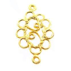 20x12mm Vermeil Oval Scroll - Spacer Chandeliar Set of 2 - Beadsofcambay.com