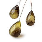 20x13-23x16mm Bi-Color Quartz Faceted Tear Drop Focal Beads Set of 3 - Beadsofcambay.com