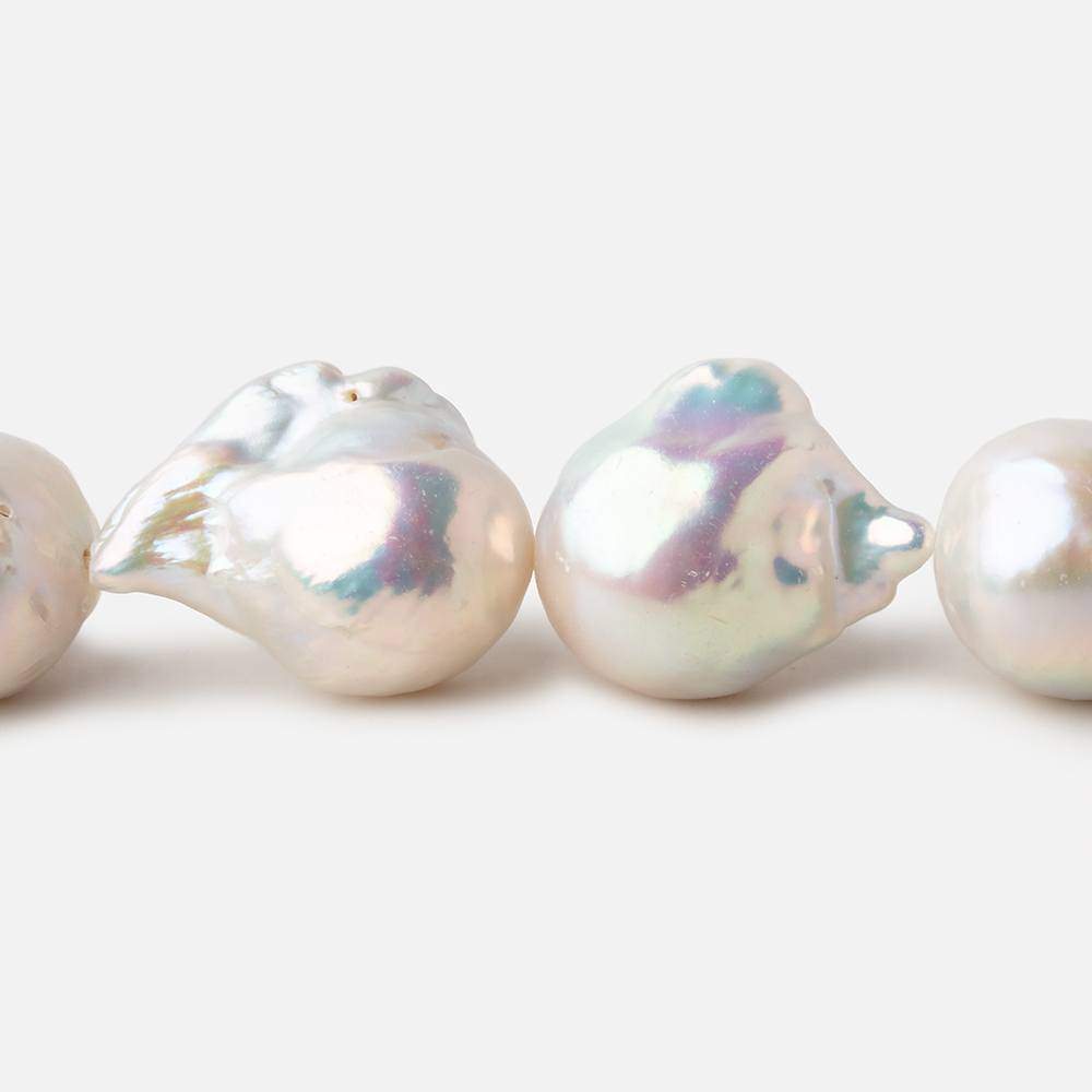 20x13-24x16mm Off White Ultra Baroque Freshwater Pearls 16 inch 19 pcs AAA - Beadsofcambay.com