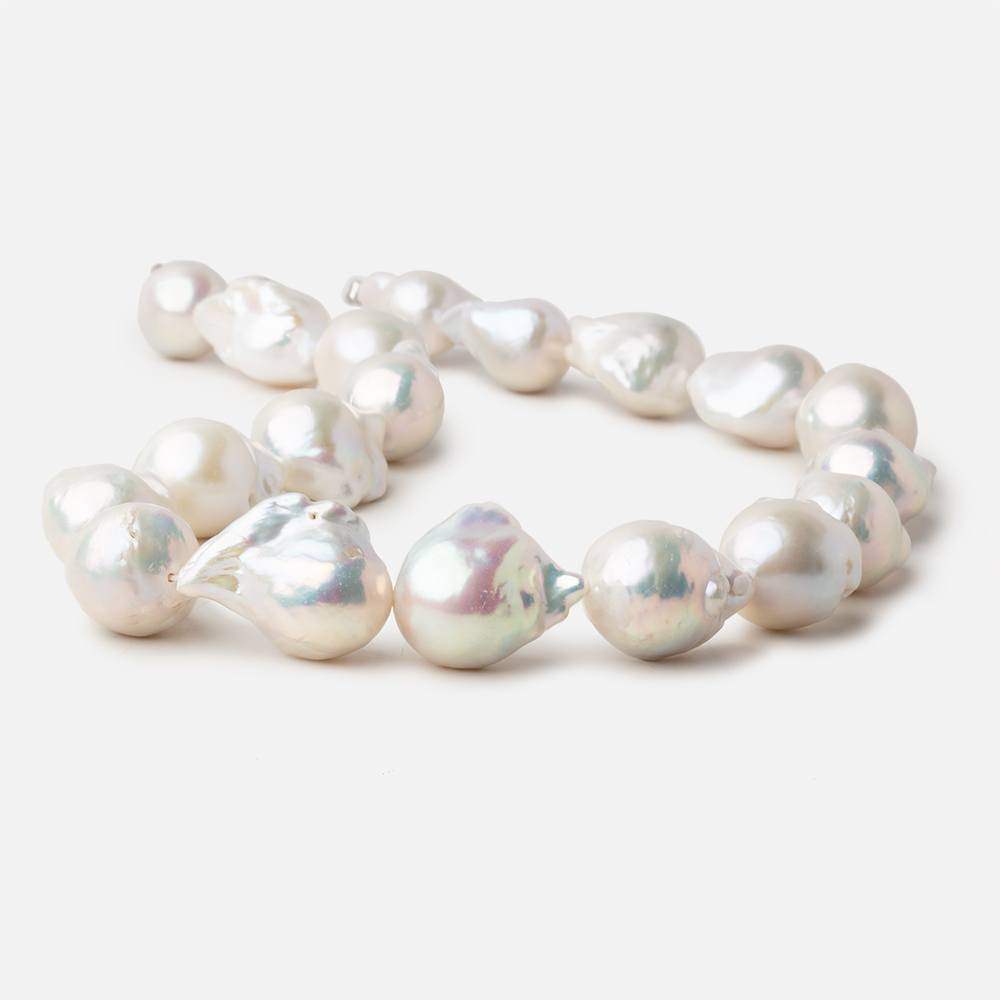 20x13-24x16mm Off White Ultra Baroque Freshwater Pearls 16 inch 19 pcs AAA - Beadsofcambay.com