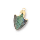 20x13mm Gold Leafed Labradorite Faceted Arrowhead Focal Pendant 1 piece - Beadsofcambay.com