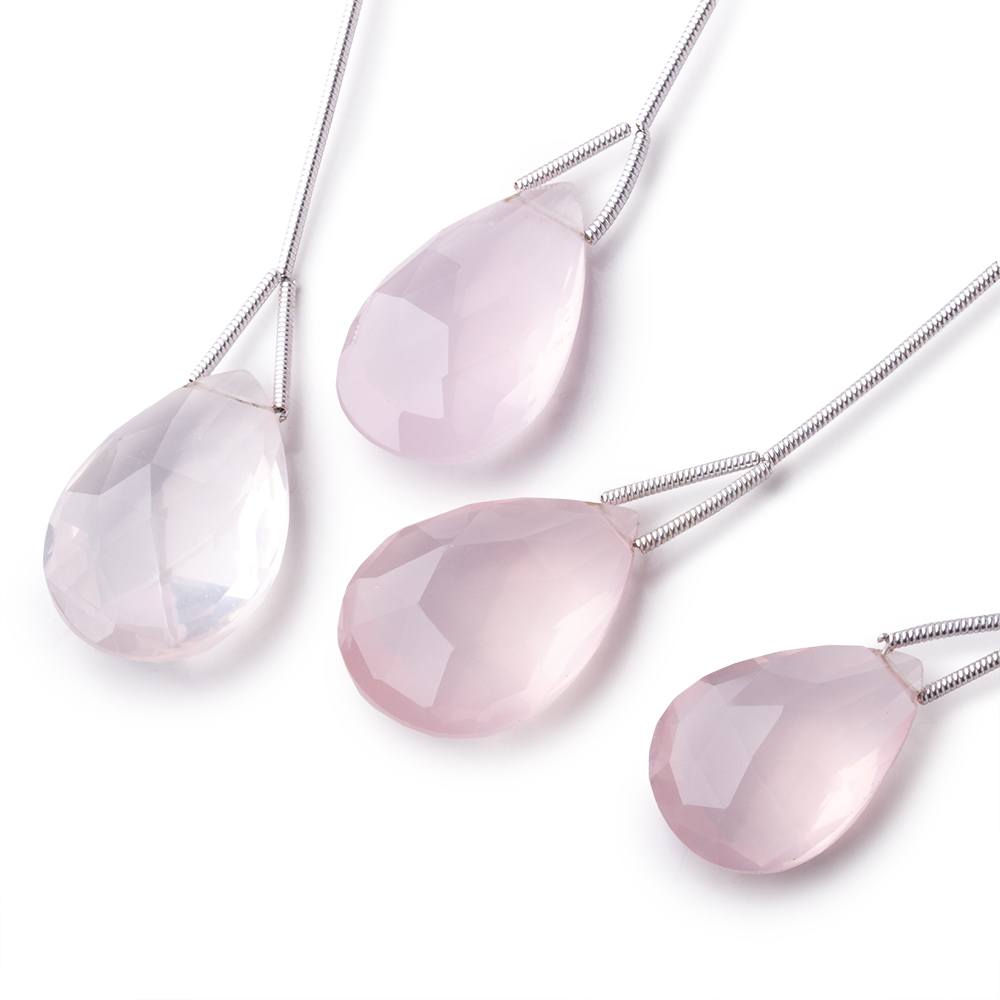 20x14-25x15mm Rose Quartz Faceted Pear Focal 1 Bead - Beadsofcambay.com